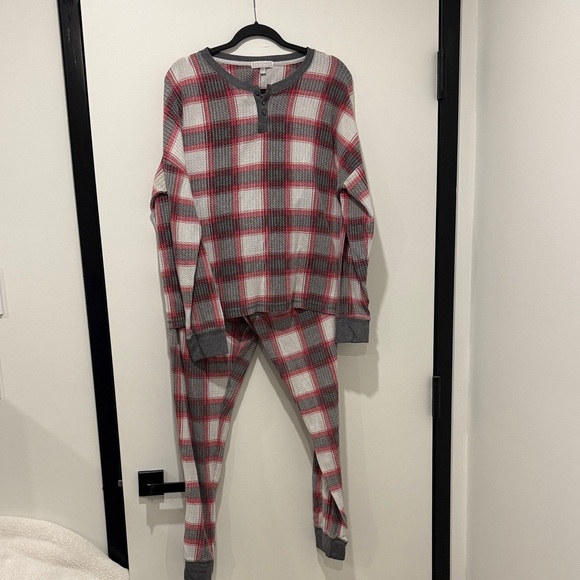 P.J. Salvage Gray and Red Knit Pajamas - Picture 3 of 3